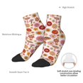 thumbnail image 6 of Rateoe Fall 70s Groovy Hippie Pattern Quarter Crew Socks,Toe Seamed Ankle Socks,Cotton Cushioned Breathable Athletic Crew Sports Socks, 6 of 7
