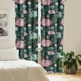 thumbnail image 2 of Ambesonne Nature Curtains, Peonies Spring Artwork Retro, Pair of 28"x84", Reseda Green Soft Pink, 2 of 5