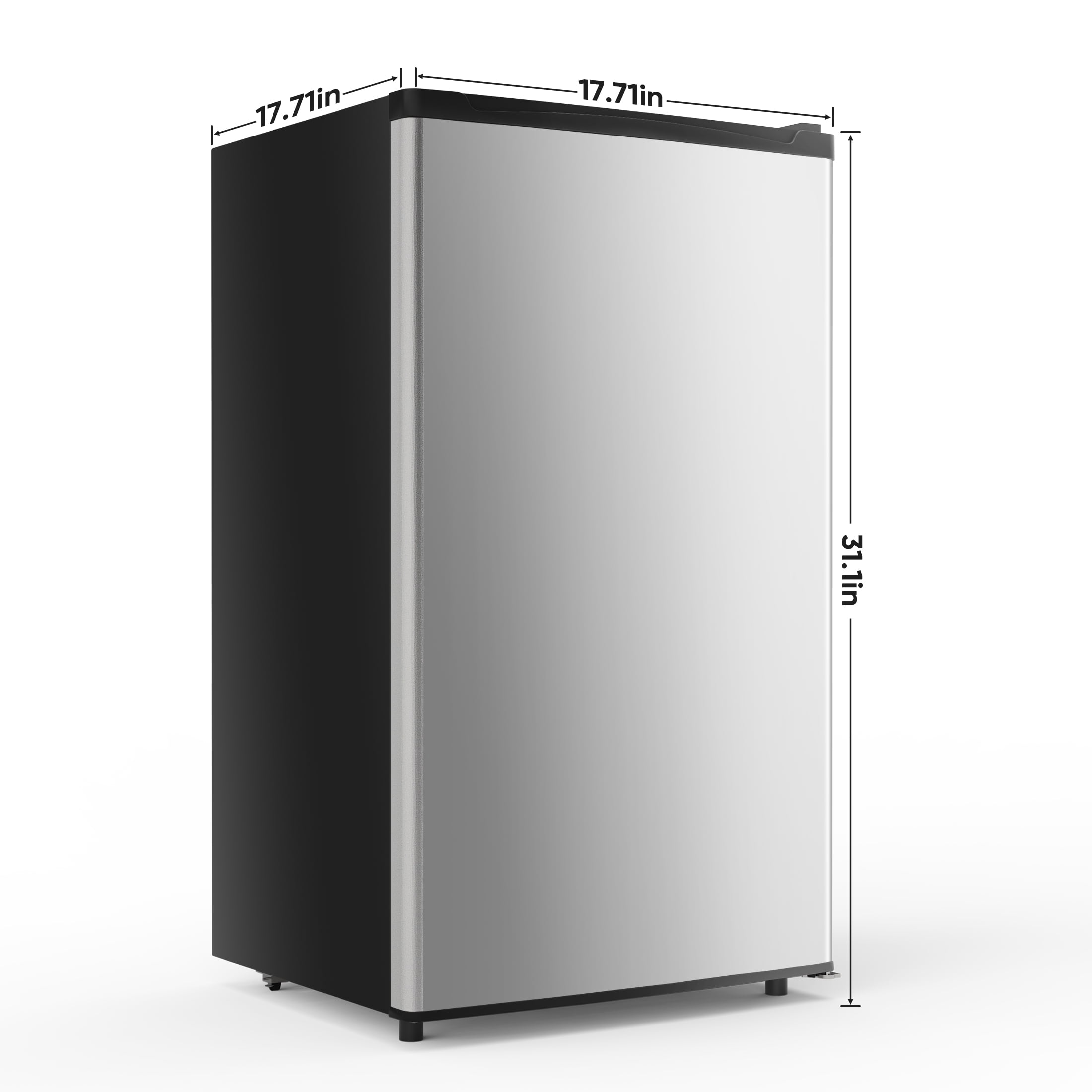 CONCETTA Small Refrigerator with Freezer, Compact Single Door, Compact Freezers, Silver