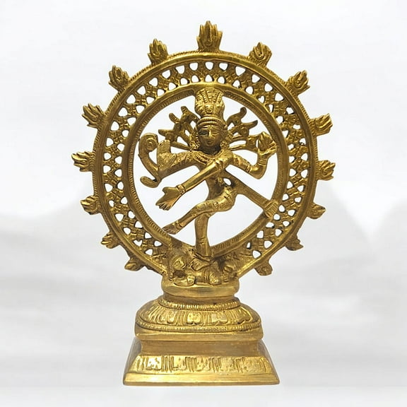 8" Brass Statue Dancing Natraj Lord Shiva Figurine Home Décor Hindu God Sculpture Large Gift