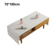 thumbnail image 3 of TureClos Cotton Linen Tablecloth Rectangular TV Cabinet Coffee Desktop Fringe Waterproof Table Cloth for Dining Hall Garden 70*180cm Beige coffee, 3 of 10