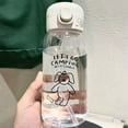 thumbnail image 2 of Portable Resistant Hand Cup Water Bottles Clear Plastic Water Bottle with Straw Cartoon Water Cup for Gym School, 2 of 8