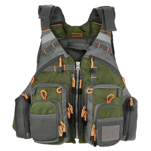 Lixada Lixada Adjustable Fishing Vest with 11 Pockets and Detachable Flotation Device, Ideal for Kayak, Canoe, and Fly Fishing, Available in Multiple Colors.