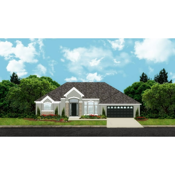 556-24071: Traditional Contemporary 4 Bed, 3 Bath Luxury Home Plan, 2407 Sq Ft: Full Blueprints with License to Build by Home Plan Marketplace - Lesuto
