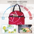 thumbnail image 6 of DouZhe Lunch Bags for Women and Men, Romance Valentine Pink Love Heart Prints Reusable Portable Insulated Cooler Waterproof Lunch Tote Bag for Travel Work School Picnic, 6 of 7