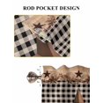 thumbnail image 6 of Western Texas Star Vintage Bathroom Window Curtain, Rustic Wreath Wood Black Plaid Light Filtering Coffee Kitchen Curtains, Bedroom Living Room Curtains 2 Panel 84"x45", 6 of 6