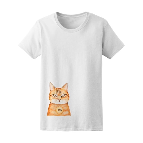Gold Purebred Tabby Cat Lucky Tee Women's -Image by Shutterstock