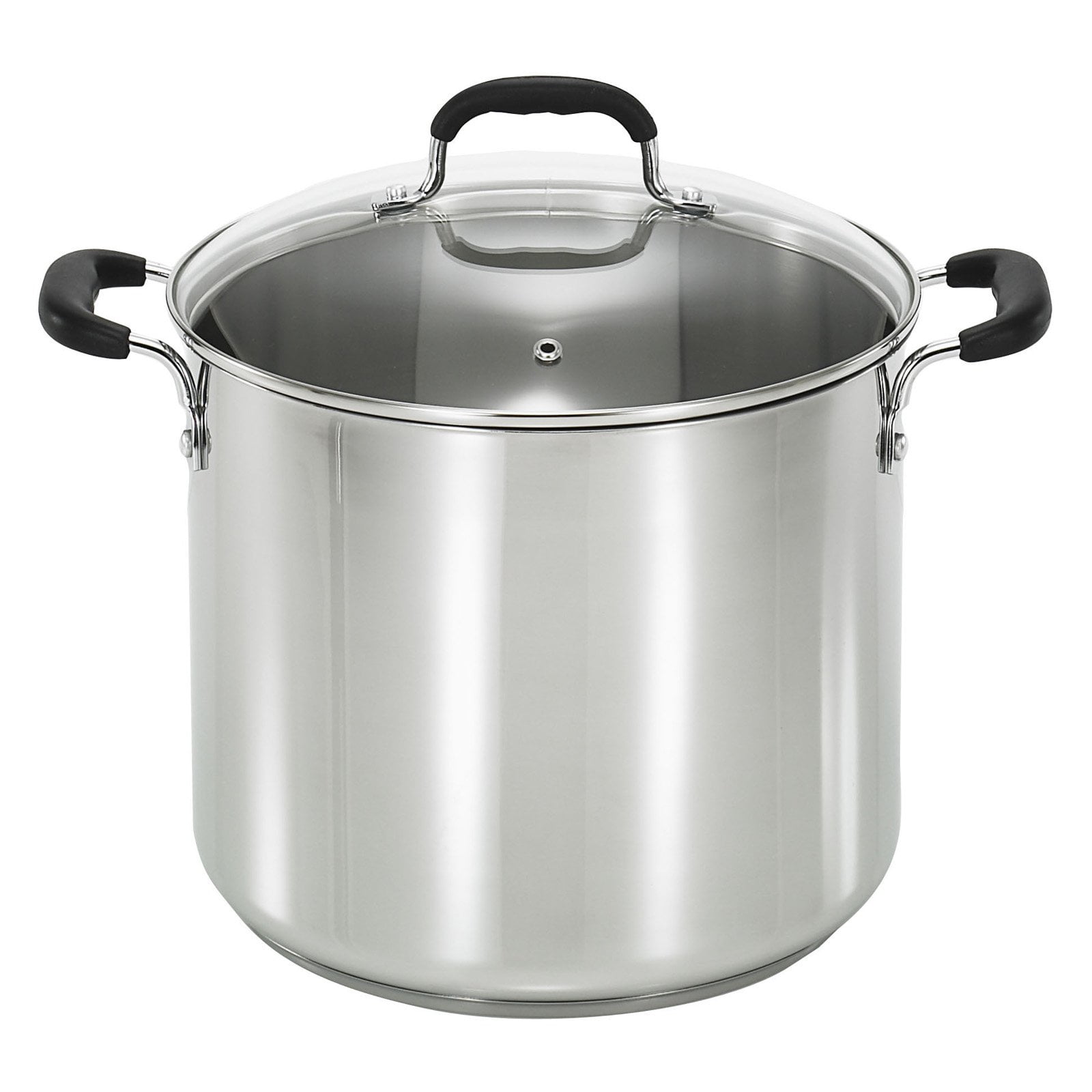 Stainless Steel 12 Quart Covered Stock Pot Cooking Kitchen Cook Food Clear Lid 