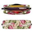 thumbnail image 2 of Disketp Tulips Flowers Estuche de Lápices de Cuero con Cierre, Estuche Compacto para Papelería, Bolígrafos y Accesorios Pequeños, 2 of 7