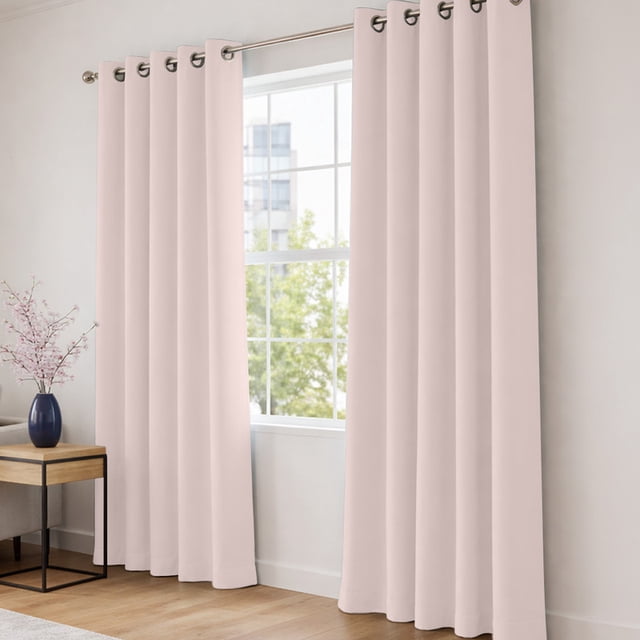 Cortinas Blackout 275cm Ancho X 215cm De Largo En 2 Paneles, 100% Microfibra Poliéster ROSA PALIDO
