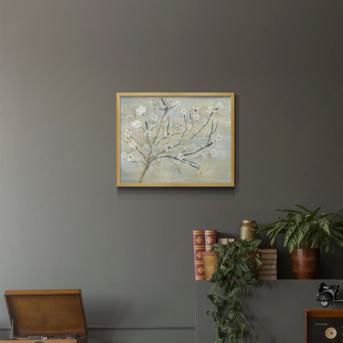 Blossoms & Spring Rain by Susan Jill - Restickable Framed Giclée Print