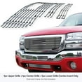 thumbnail image 3 of APS Compatible with GMC Sierra 1500 2500 3500 2003-2006 & 07 Classic with Logo Show Stainless Steel Chrome 8x6 Billet Grille Insert Combo G67926C, 3 of 7