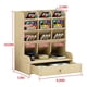 thumbnail image 3 of Monstrate Cajón de madera para bolígrafos, caja de papelería de gran capacidad, organizador de rejillas múltiples, contenedor multifunción Almacenamiento y organización del hogar, 3 of 6