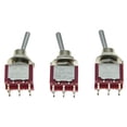 thumbnail image 1 of SALECOM 3X DPDT 6 Pin 2 Position ON ON Guitar Mini Toggle Switch Car/Boat Switches, 1 of 4