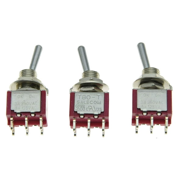 SALECOM 3X DPDT 6 Pin 2 Position ON ON Guitar Mini Toggle Switch Car/Boat Switches