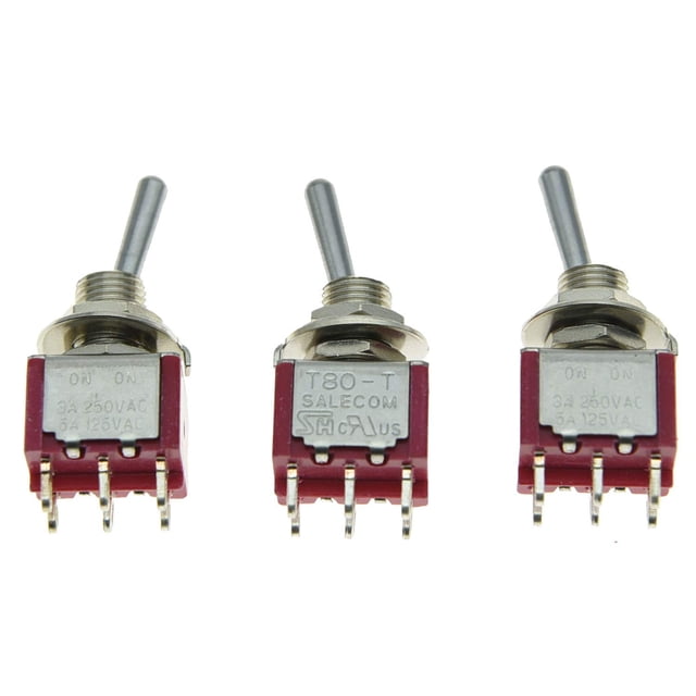 SALECOM 3X DPDT 6 Pin 2 Position ON ON Guitar Mini Toggle Switch Car/Boat Switches