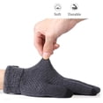 thumbnail image 4 of Men Winter Cycling Warm Knitted Mittens Touch Screen Gloves Fluffy All Finger Gloves BLACK, 4 of 8
