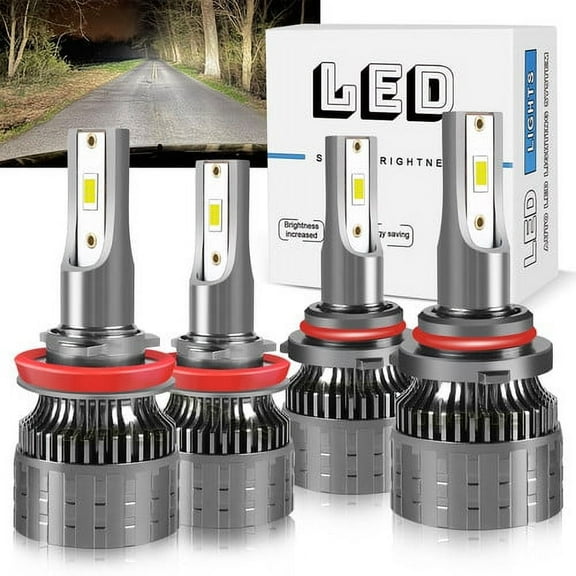 4* 9005 H11 Combo LED Headlight Bulbs KIT for 2016-2020 Ford Transit 150 High Low Beam