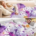 thumbnail image 5 of 70x55 Inches Glow in The Dark Blanket Cozy Throw Camping Blankets for Home and Outdoor Use Purple Butterfly with Swirls, 5 of 8