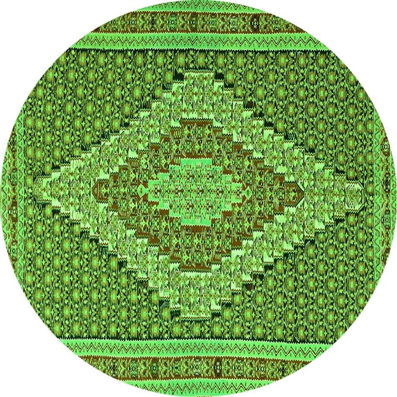 Ahgly Company Indoor Round Southwestern Green Country Area Rugs, 8' Round