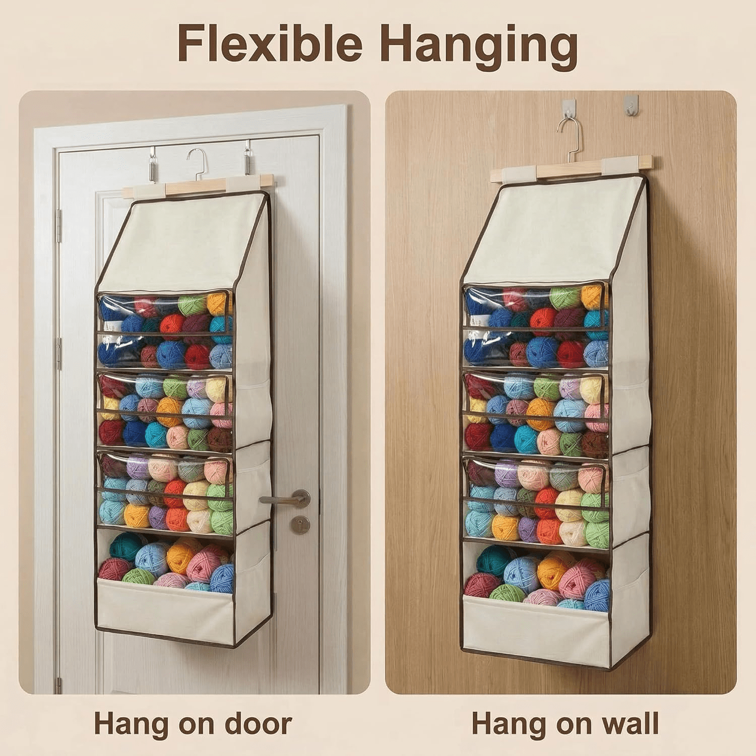 CCCHCY Yarn Heaven Storage Bag – Large Capacity Hanging Yarn Storage Organizer , for Yarn, Socks,  and Crafts
