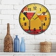 thumbnail image 3 of Yayeee Wall Clock Battery Operated 9.5" Silent Quartz Non-Ticking for Living Room Decor, Orange Cocktails, 3 of 8