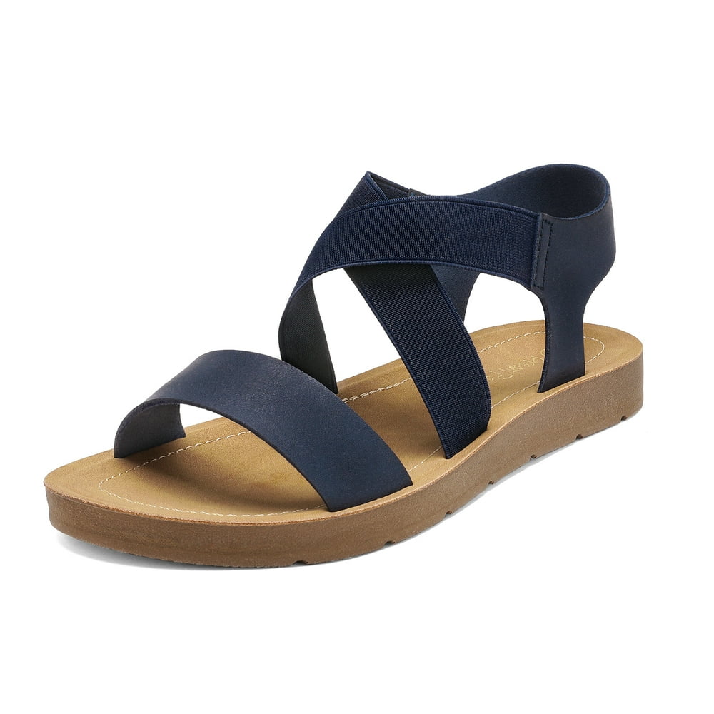 Dream Pairs Dream Pairs Women's Open Toes Flats Sandals Slip On Cross