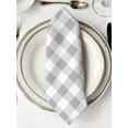 thumbnail image 2 of nqOlkjepod Grey Plaid Cloth Napkins Set of 4 Reusable Dinner Napkins, Gradient Geometric Buffalo White Checkered Cocktail Napkin Washable Table Napkins for Wedding/Holiday Party/Baby Shower 20"x20", 2 of 8