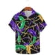 thumbnail image 4 of Ceisia Men's Mardi Gras Festive Print Short Sleeve Button-Up Shirt Collection | Feather & Bead Web Button-Up Shirt Gifts, 4 of 7