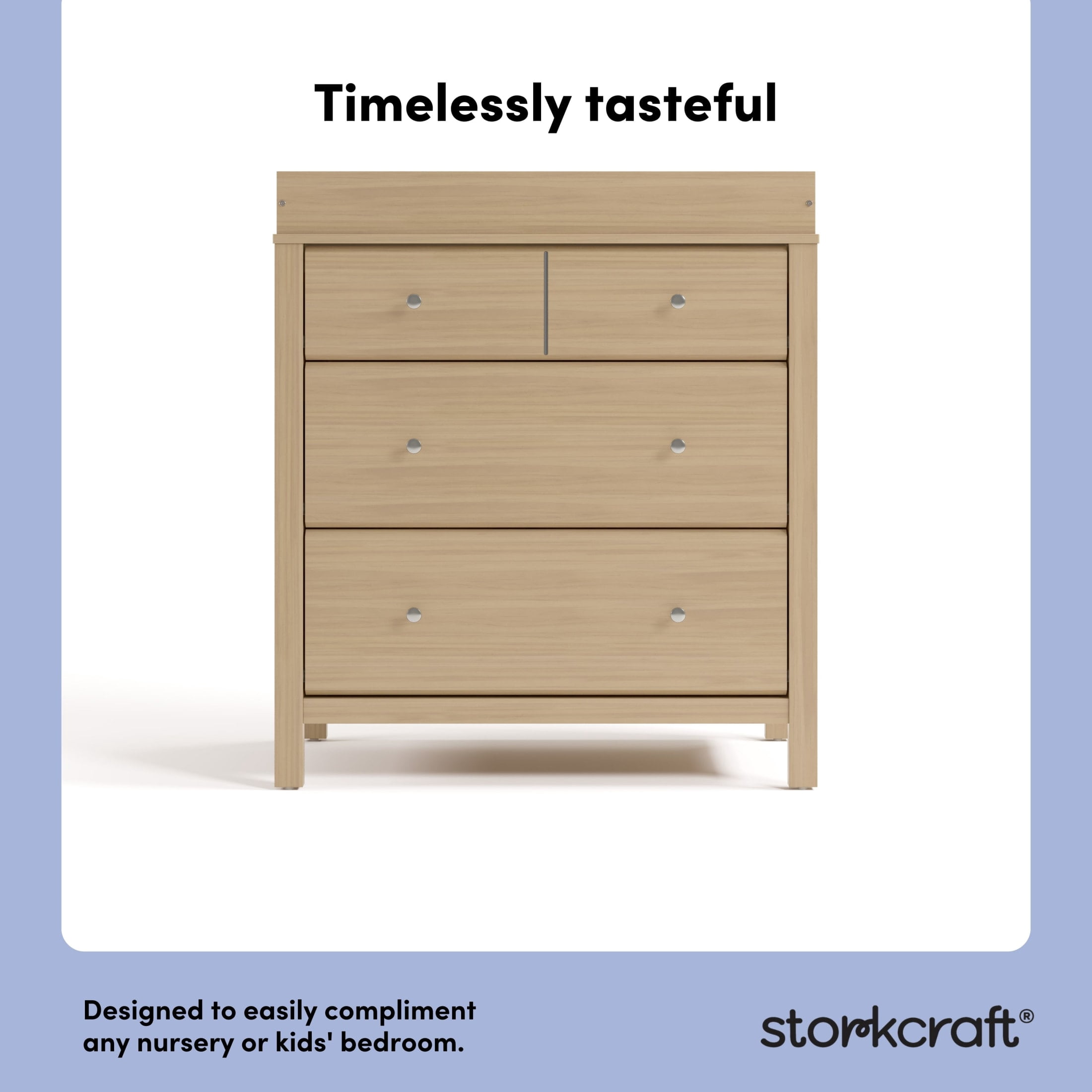 Storkcraft Horizon 3 Drawer Chest with Infant Changing Topper, Driftwood