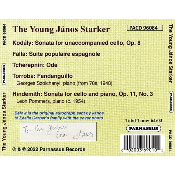 The Young Janos Starker - The Young Janos Starker - Music & Performance - CD