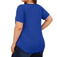 thumbnail image 3 of Tops de Talla Grande para Mujer, Corta, Cuello Cuadrado, Túnica Holgada de Verano para Leggings. Azul XL, 3 of 7