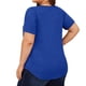 thumbnail image 3 of Tops de Talla Grande para Mujer, Corta, Cuello Cuadrado, Túnica Holgada de Verano para Leggings. Azul XL, 3 of 7