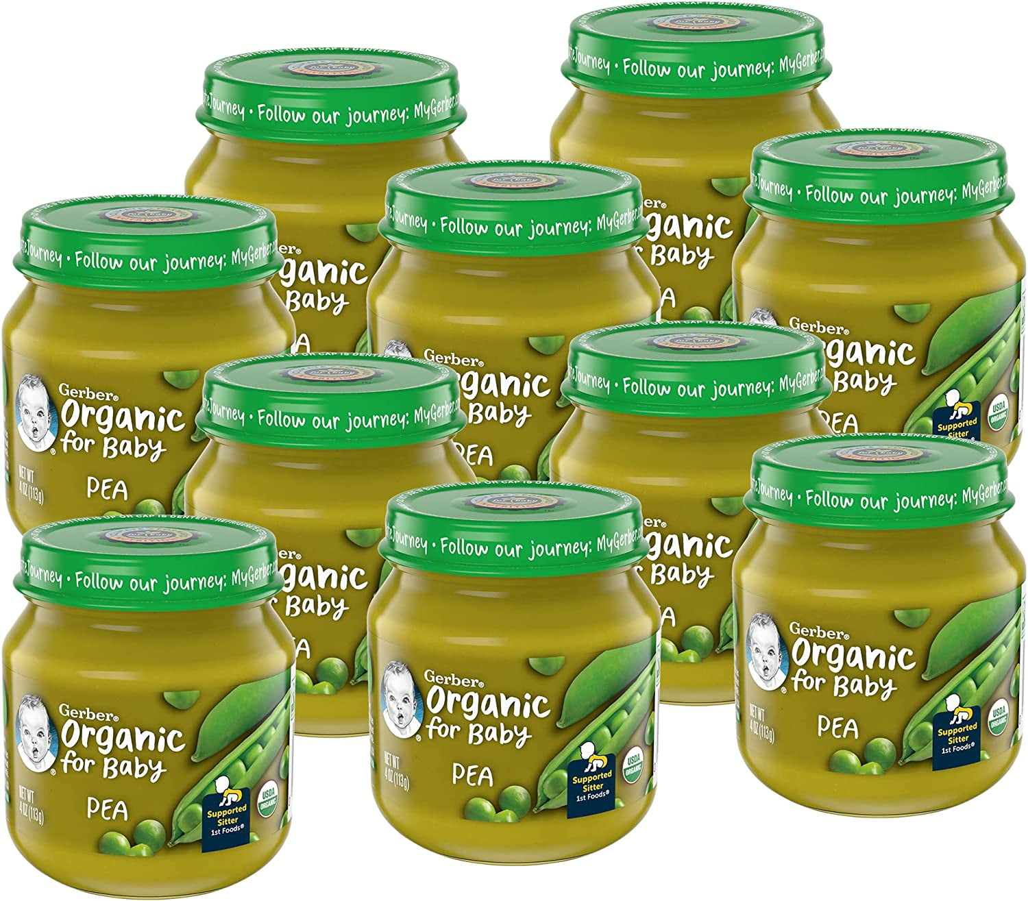 Gerber Organic Stage Baby Food Peas (4 oz Jar, Liberia Ubuy