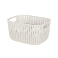 thumbnail image 6 of Simplify 2 Pack 2-Tone Decorative Plastic Medium Storage Basket in Ivory, 6 of 7