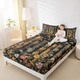 thumbnail image 4 of Manfei Western Books Teens Twin Sheet Sets, Rustic Farmhouse Flower Twin Fitted Sheet, Oil Printing Artwork Flat Sheet, Luxury Bedroom Decor, 3 Pieces, 4 of 7