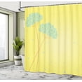 thumbnail image 4 of Ambesonne Allium Flower Shower Curtain, Swirl Lines Leaves, 69"Wx75"L, Yellow, 4 of 4