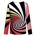 thumbnail image 4 of Blusa Honeeladyy con estampado 3D para mujer, divertida, a rayas, de ciencia ficción, con efectos especiales, informal, básica y cómoda, de manga larga, 4 of 5