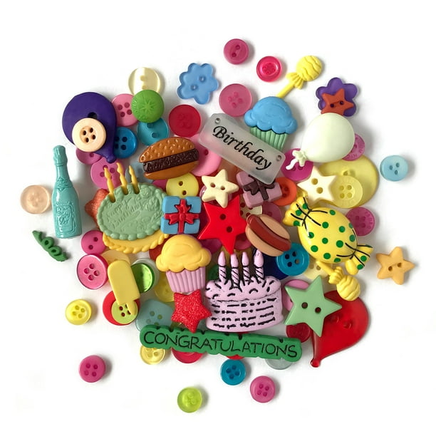 Buttons Galore Value Pack of Buttons for Crafts and Sewing Celebrate 50+ Buttons