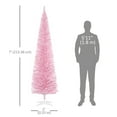 thumbnail image 3 of HOMCOM 7' Artificial Christmas Tree Xmas Slim Tree Holiday Home Décor, Pink, 3 of 10
