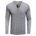 thumbnail image 3 of Men Casual Long Sleeve T-shirt Henley Grandad V Neck Button Muscle Tee Shirt Top, 3 of 10