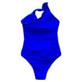 thumbnail image 3 of Cathalem Swimsuit for Women Tummy Control V Neck Bathing Suits,Blue L, 3 of 4