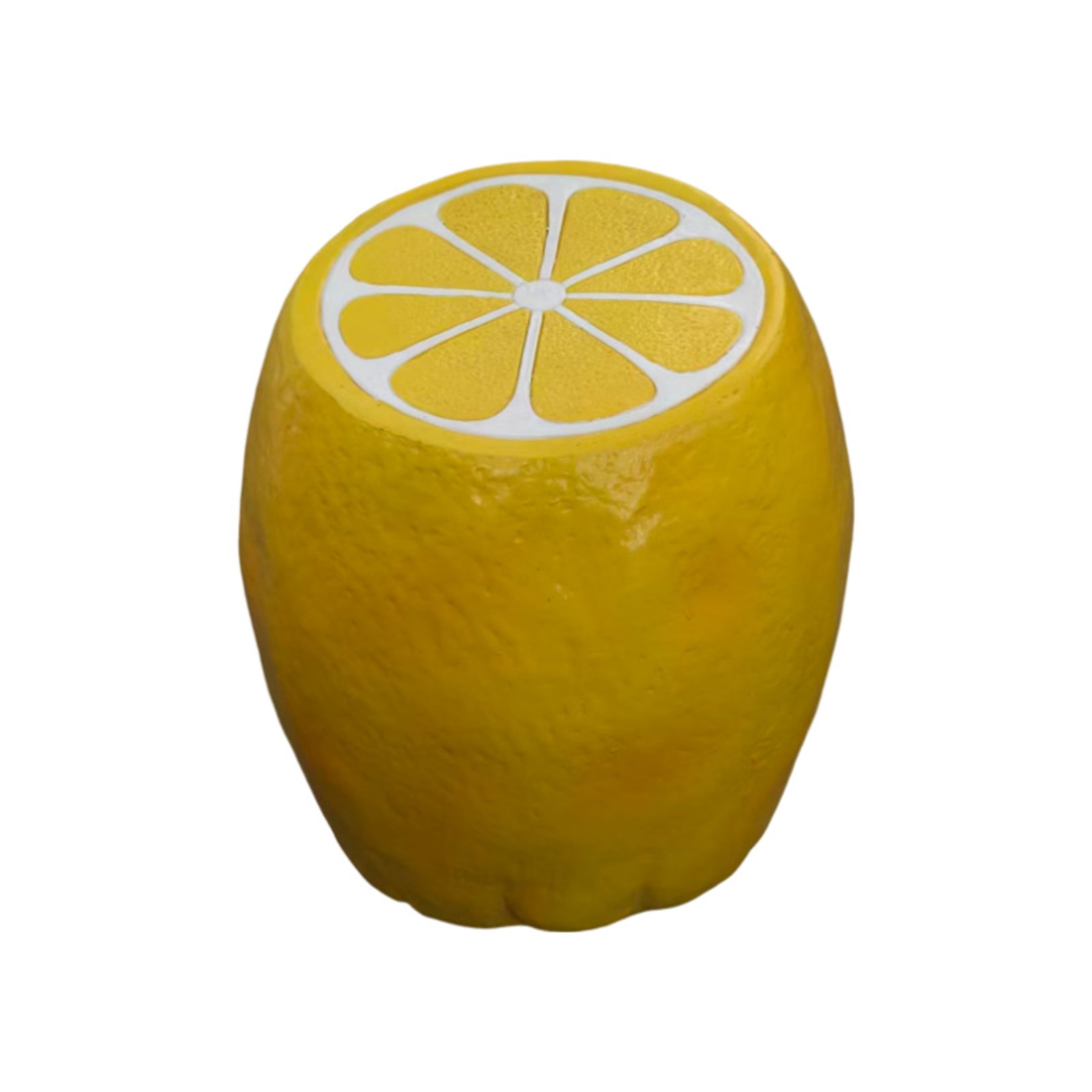 Noble House Lemon Fruit Stool, Cute Fairy Decorative Statue, Outdoor Creative Figurine Seat for Patio, Garden, Yellow