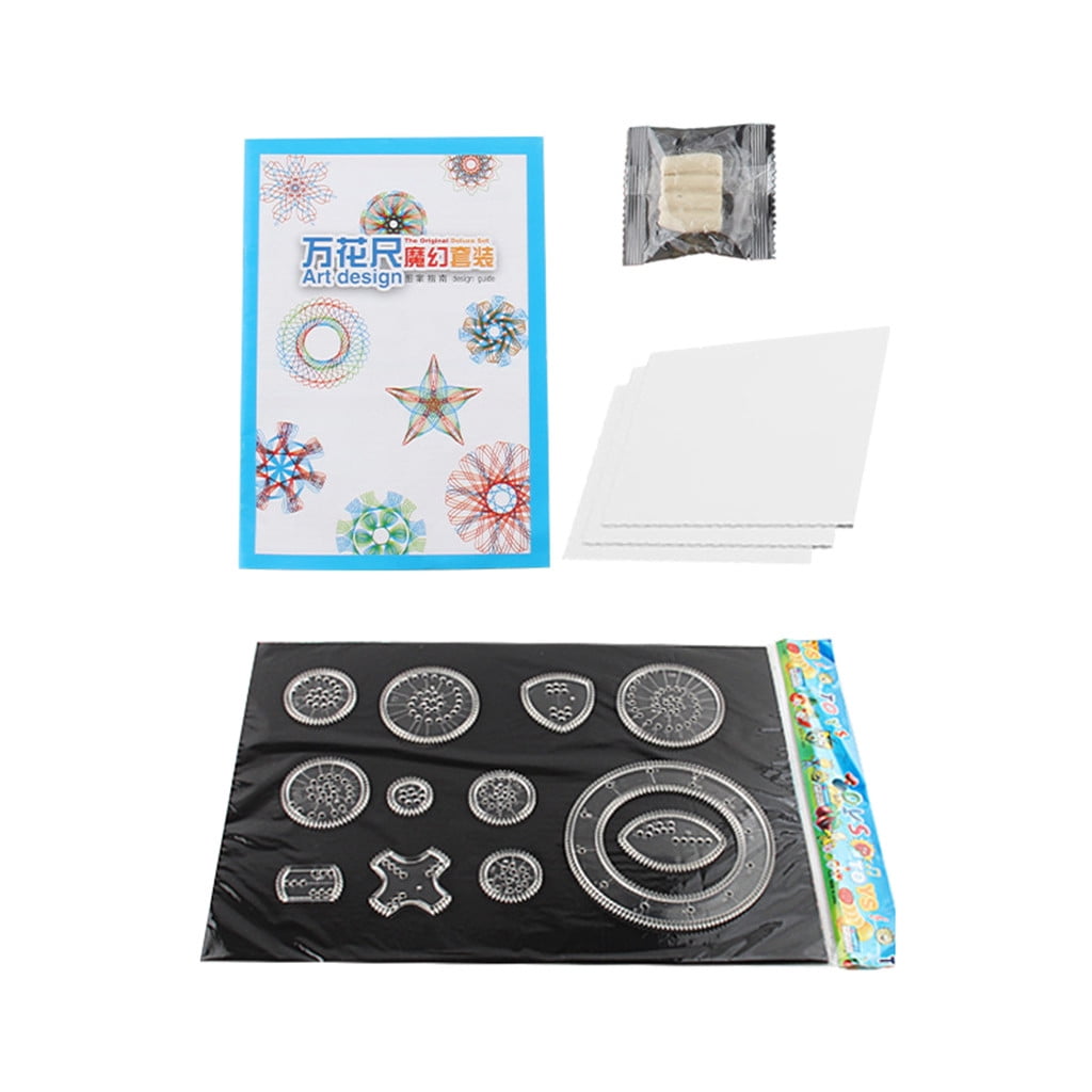 Siaonvr Spirograph Deluxe Kit Design Gift Multicolored Gel Pens Set for Development