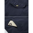 thumbnail image 5 of HOW'ON Men's Winter Casual Sherpa Lined Jacket Multi Pockets Quilted Warm Coat Dark Blue L, 5 of 7