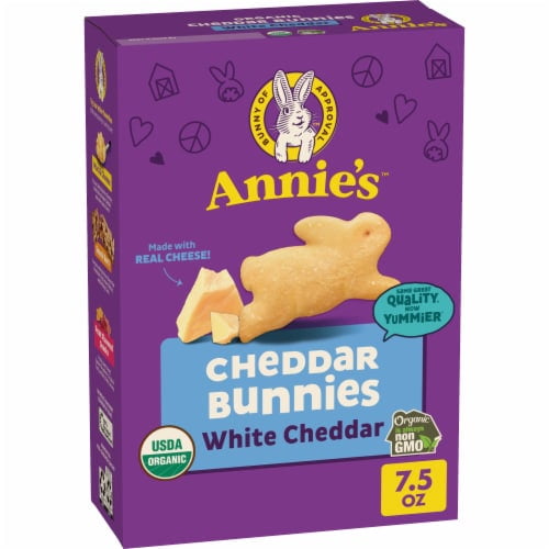 Annie's Organic White Cheddar Bunnies Baked Snack Crackers 7.5 oz - Pack of 2