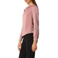 thumbnail image 3 of INSPIRE CHIC Women's Work Elegant Long Sleeve Satin Cowl Neck Tops, 3 of 6