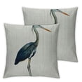 thumbnail image 2 of RUIYC  Heron Pillow,Watercolor Blue Heron Waist Lumbar Throw Pillow case Cushion Cover Sofa Home Decorative Rectangle Oblong 2 pcs White, 2 of 6