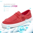 thumbnail image 2 of Obtaom Light Weight Canvas Loafers Women Boat shoes Slip on Loafers Comfortable Lace up Canvas Fishion Sneakers(Red,US8), 2 of 7