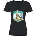 thumbnail image 3 of Inktastic Cat Nap Cute Sleeping Cat Women's V-Neck T-Shirt, 3 of 5